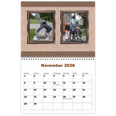 Male Calendar No 2 (any Year) By Deborah Nov 2025