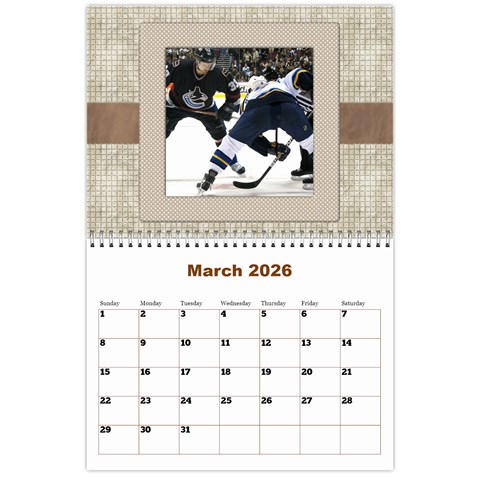 Male Calendar No 2 (any Year) By Deborah Mar 2025