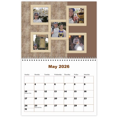 Male Calendar No 2 (any Year) By Deborah May 2025