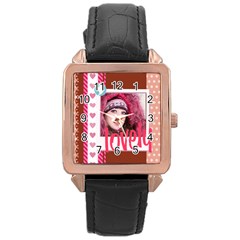 love - Rose Gold Leather Watch 