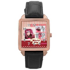 love - Rose Gold Leather Watch 