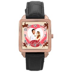 love - Rose Gold Leather Watch 