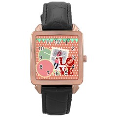 love - Rose Gold Leather Watch 