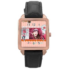 love - Rose Gold Leather Watch 