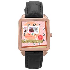 love - Rose Gold Leather Watch 