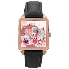 love - Rose Gold Leather Watch 