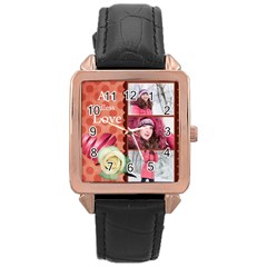 love - Rose Gold Leather Watch 