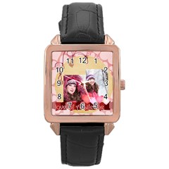 love - Rose Gold Leather Watch 