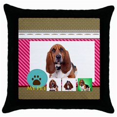 pet - Throw Pillow Case (Black)