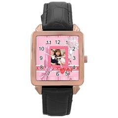 love - Rose Gold Leather Watch 