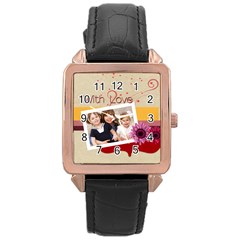 love - Rose Gold Leather Watch 