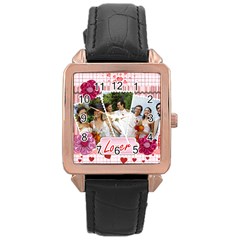 love - Rose Gold Leather Watch 