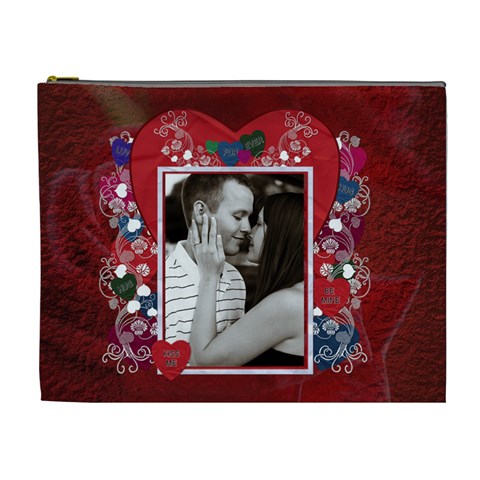 Valentine Love Xl Cosmetic Bag By Lil Front