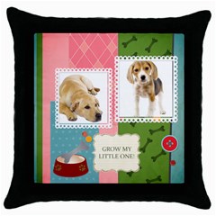 pet - Throw Pillow Case (Black)