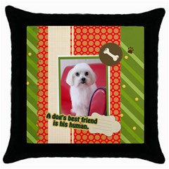 pet - Throw Pillow Case (Black)