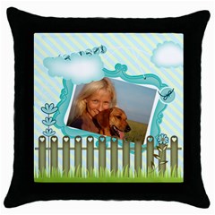 pet - Throw Pillow Case (Black)