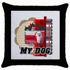 pet - Throw Pillow Case (Black)