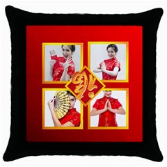 chinese new year - Throw Pillow Case (Black)