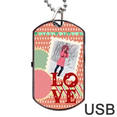 love - Dog Tag USB Flash (Two Sides)