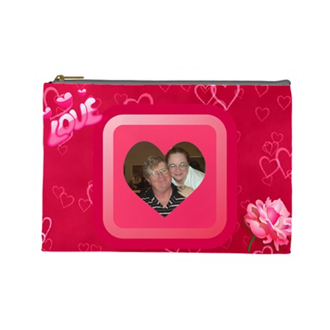 Love Large Cosmetic Bag By Joy Johns Front