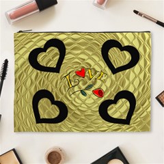 Black Gold Love XL cosmetic bag (7 styles) - Cosmetic Bag (XL) Black Gold Love XL cosmetic bag (7 styles) - Cosmetic Bag (XL)