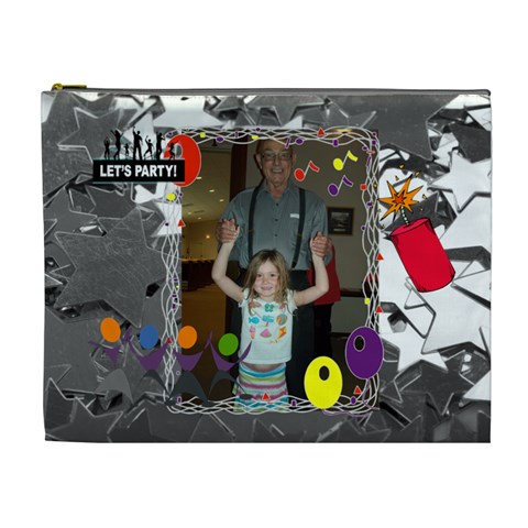 Party Time Xl Cosmetic Bag By Joy Johns Front