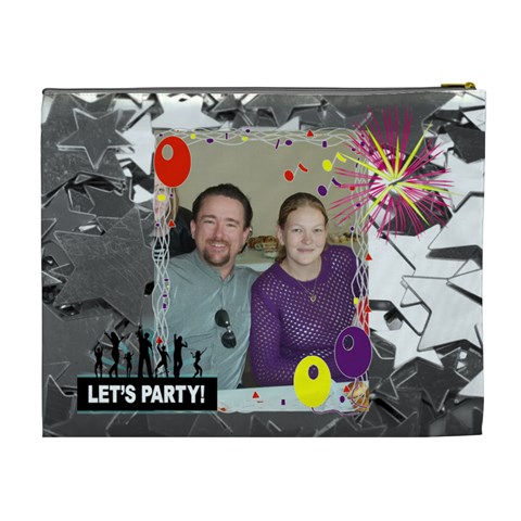Party Time Xl Cosmetic Bag By Joy Johns Back