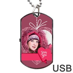 love - Dog Tag USB Flash (Two Sides)