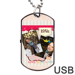 love - Dog Tag USB Flash (Two Sides)