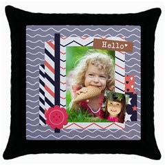 kids - Throw Pillow Case (Black)