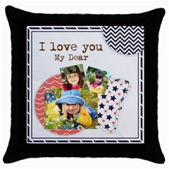 kids - Throw Pillow Case (Black)