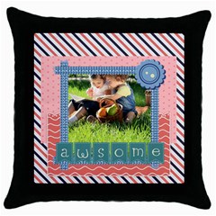 kids - Throw Pillow Case (Black)