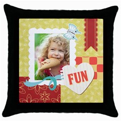 kids - Throw Pillow Case (Black)