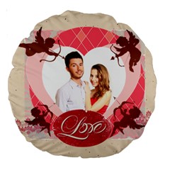 love - Large 18 Premium Round Cushion love - Large 18 Premium Round Cushion