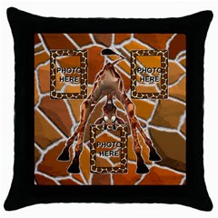 Giraffe throw pillow case, black #2 - Throw Pillow Case (Black)