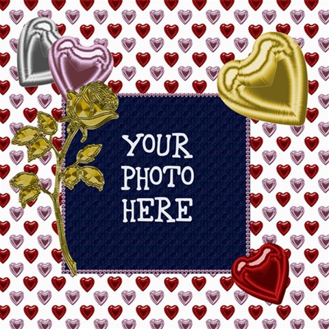 Be Mine Gold & Red Scrapebook Page8x8 By Chere s Creations 8 x8  Scrapbook Page - 3