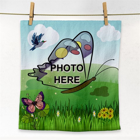 Butterfly Fields Face Towel By Joy Johns Front