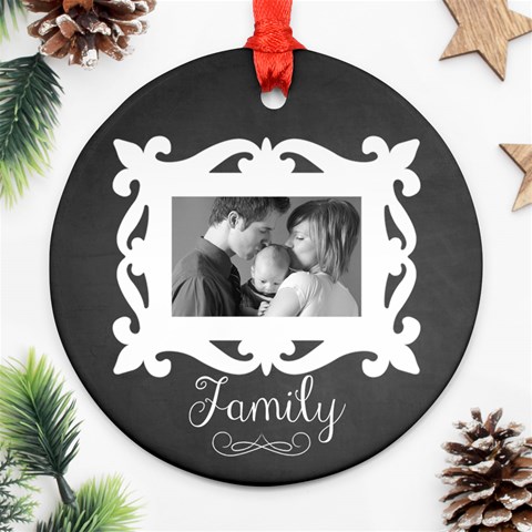 Chalkboard Round Ornament Back