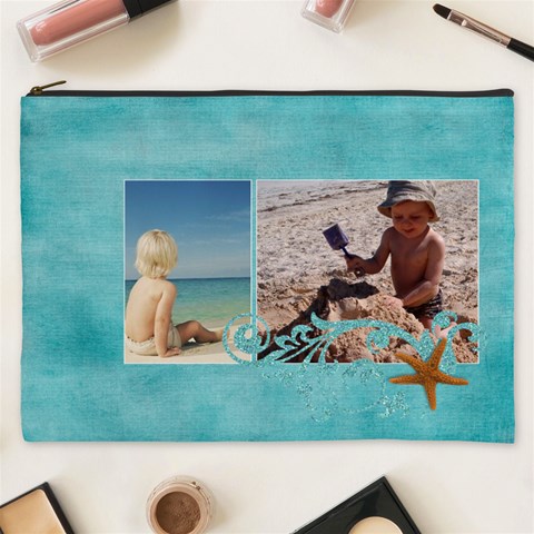 Beach Ocean Vacation Xxxl Cosmetic Bag By Mikki Front