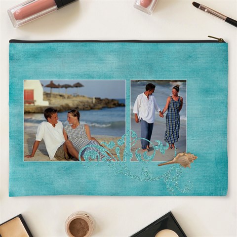 Beach Ocean Vacation Xxxl Cosmetic Bag By Mikki Back