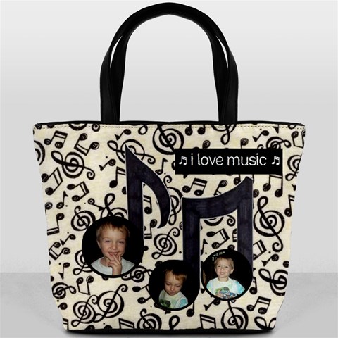 Music Bucket Bag By Joy Johns Back
