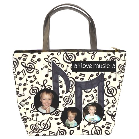 Music Bucket Bag By Joy Johns Back