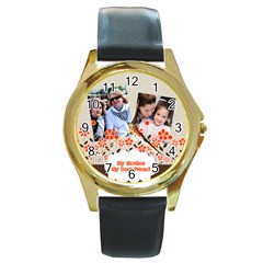 mothers day - Round Gold Metal Watch