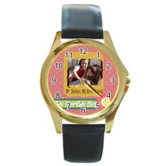 mothers day - Round Gold Metal Watch