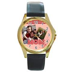 mothers day - Round Gold Metal Watch