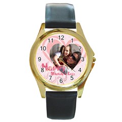 mothers day - Round Gold Metal Watch