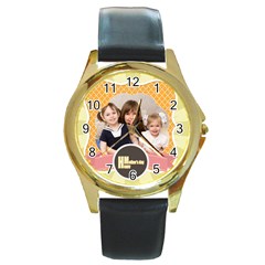 mothers day - Round Gold Metal Watch