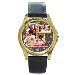 mothers day - Round Gold Metal Watch