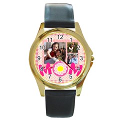 mothers day - Round Gold Metal Watch