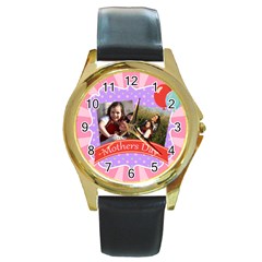 mothers day - Round Gold Metal Watch